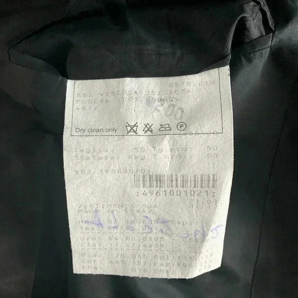 Giorgio Armani Silk Blend Lightweight Snap Closure Blazer Black Size 50 US 40 - Picture 8 of 16